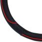 Preview: Xkeribom Lenkradbezug 37-38cm Lenkradschoner Lenkradschutz Schwarz Rot Stripe